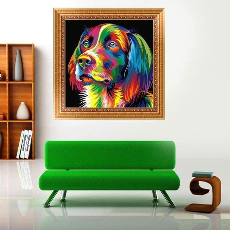 2019 Special Dreamy Colorful Dog Diy 5d Diamond Embroidery Kits VM3525 - NEEDLEWORK KITS