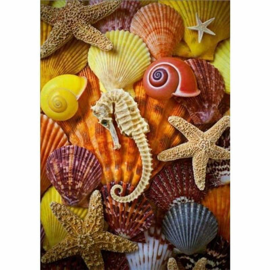 Full Drill - 5D DIY Diamond Painting Kits Summer Beach Starfish Shell Pebble - NEEDLEWORK KITS