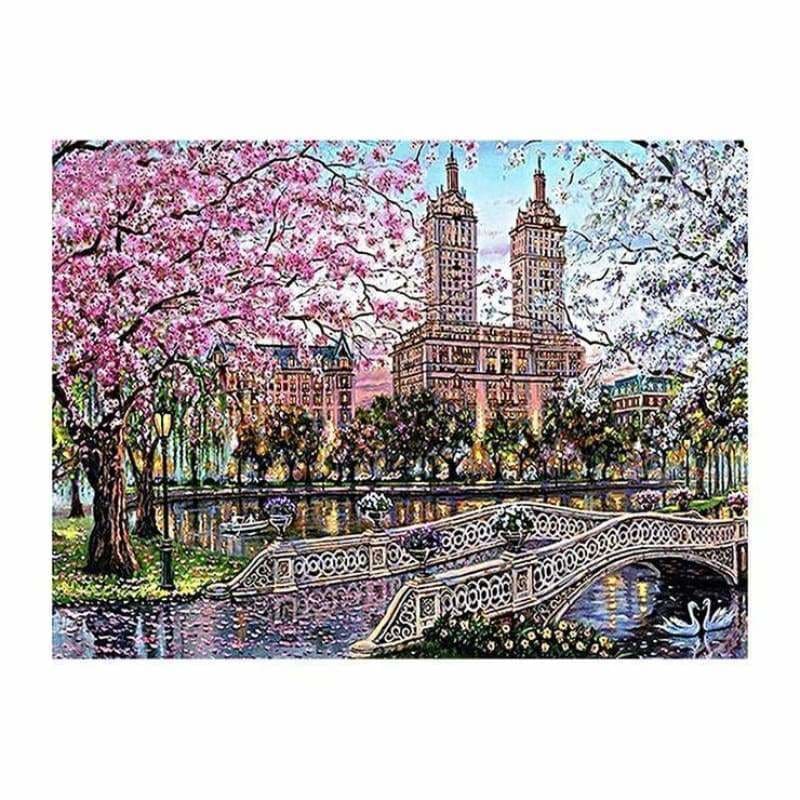 Full Drill - 5D DIY Diamond Painting Kits Watercolor Landscape Town - NEEDLEWORK KITS