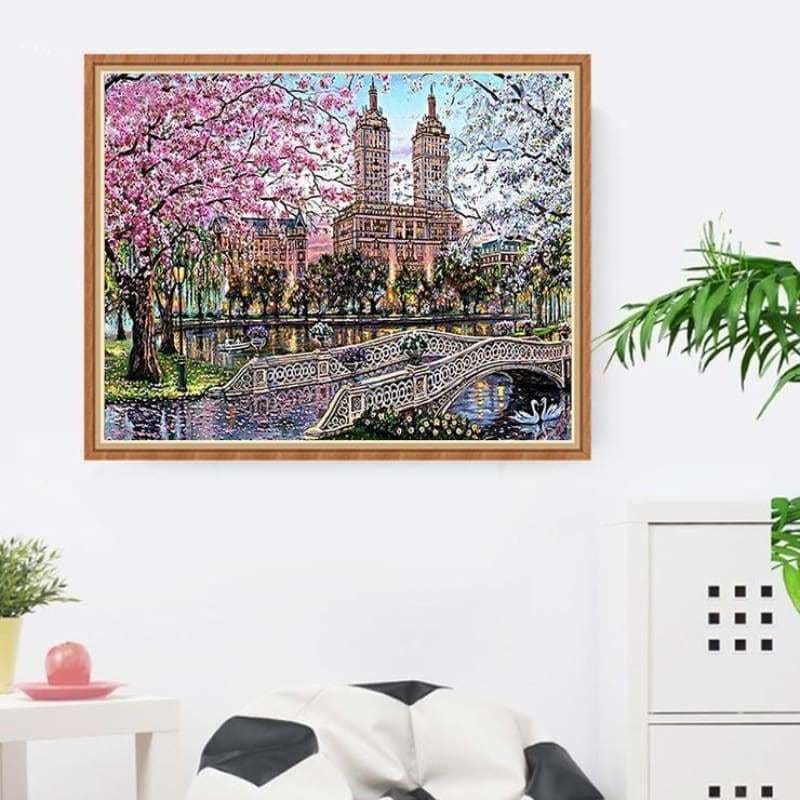 Full Drill - 5D DIY Diamond Painting Kits Watercolor Landscape Town - NEEDLEWORK KITS