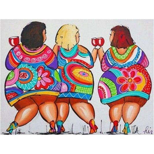 3 Colourful Ladies - Full Drill Diamond Painting Abstract -