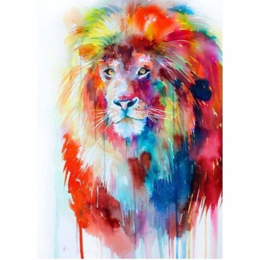 Full Drill - 5D DIY Diamond Painting Kits Colorful Abstract Lion - NEEDLEWORK KITS