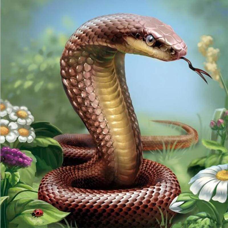 Full Drill - 5D DIY Diamond Painting Kits Cartoon Animal Snake - NEEDLEWORK KITS