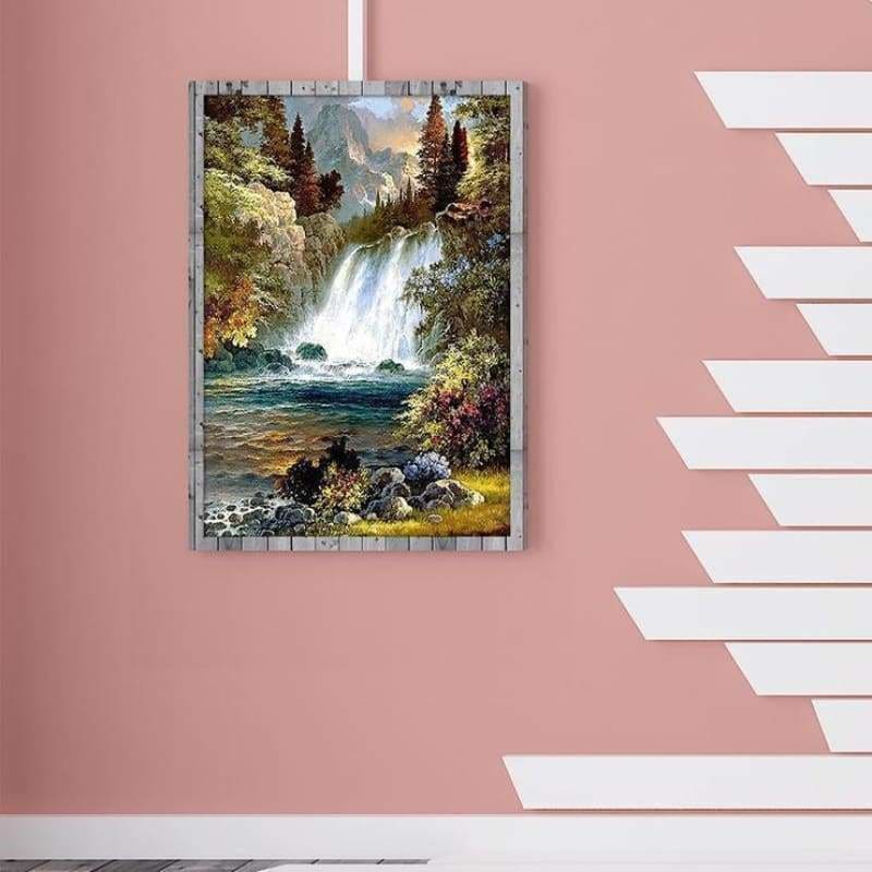 Full Drill - 5D DIY Diamond Painting Kits Autumn Mountain Waterfall - NEEDLEWORK KITS