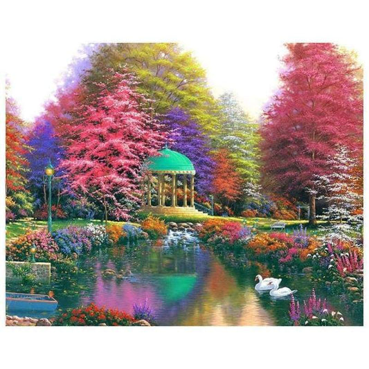 Full Drill - 5D DIY Diamond Painting Kits Autumn Pretty Colorful Cottage - NEEDLEWORK KITS