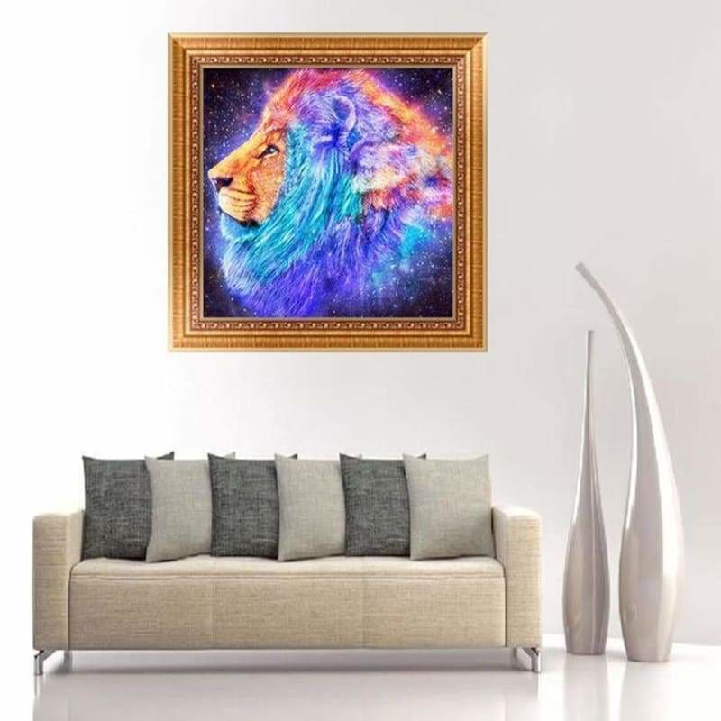 Full Drill - 5D DIY Diamond Painting Kits Bedazzled Special Colorful Lion - NEEDLEWORK KITS