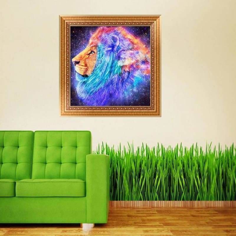 Full Drill - 5D DIY Diamond Painting Kits Bedazzled Special Colorful Lion - NEEDLEWORK KITS