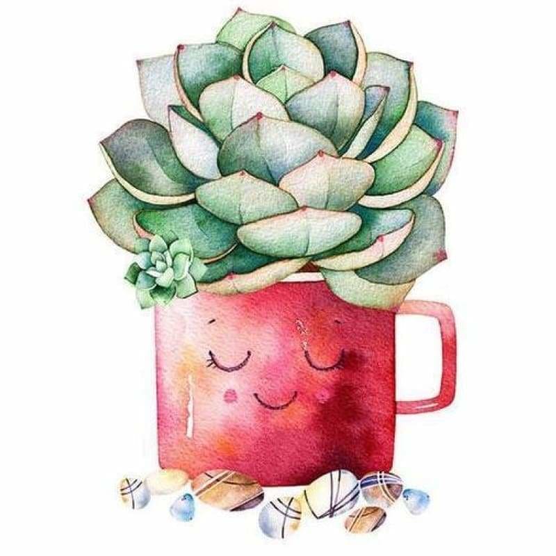 Full Drill - 5D DIY Diamond Painting Kits Dream Cartoon Plant Cactus Cup - NEEDLEWORK KITS