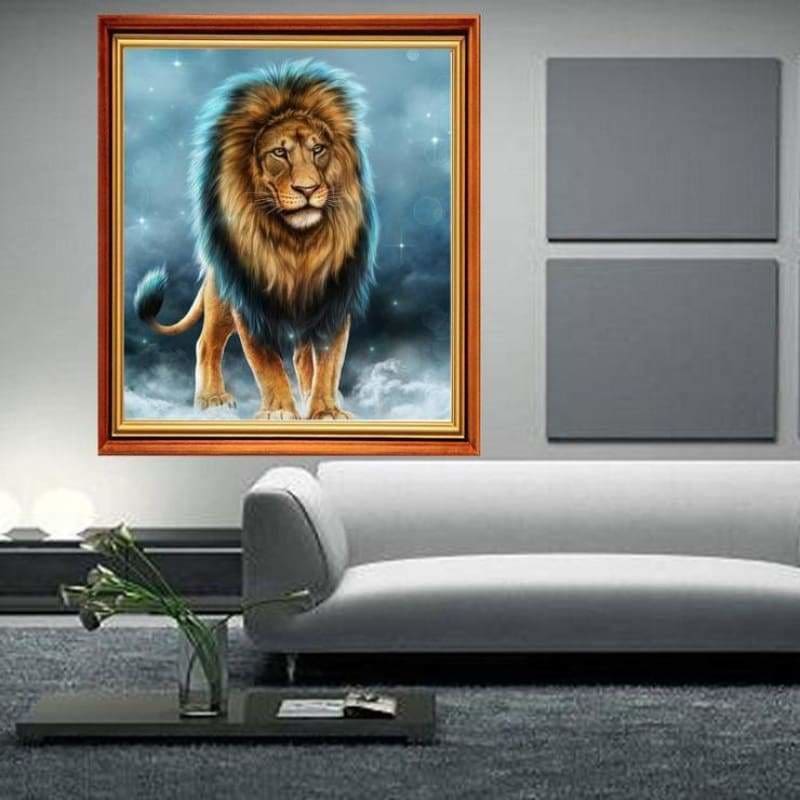 Full Drill - 5D DIY Diamond Painting Kits Cartoon Winter Cool Lion - NEEDLEWORK KITS