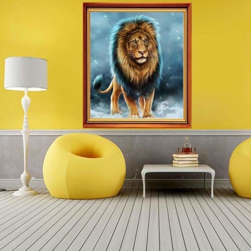 Full Drill - 5D DIY Diamond Painting Kits Cartoon Winter Cool Lion - NEEDLEWORK KITS