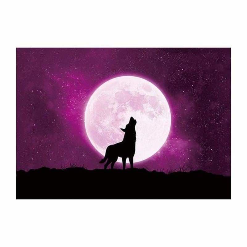 Full Drill - 5D DIY Diamond Painting Kits Dream Moon Wolf Starry Sky - NEEDLEWORK KITS