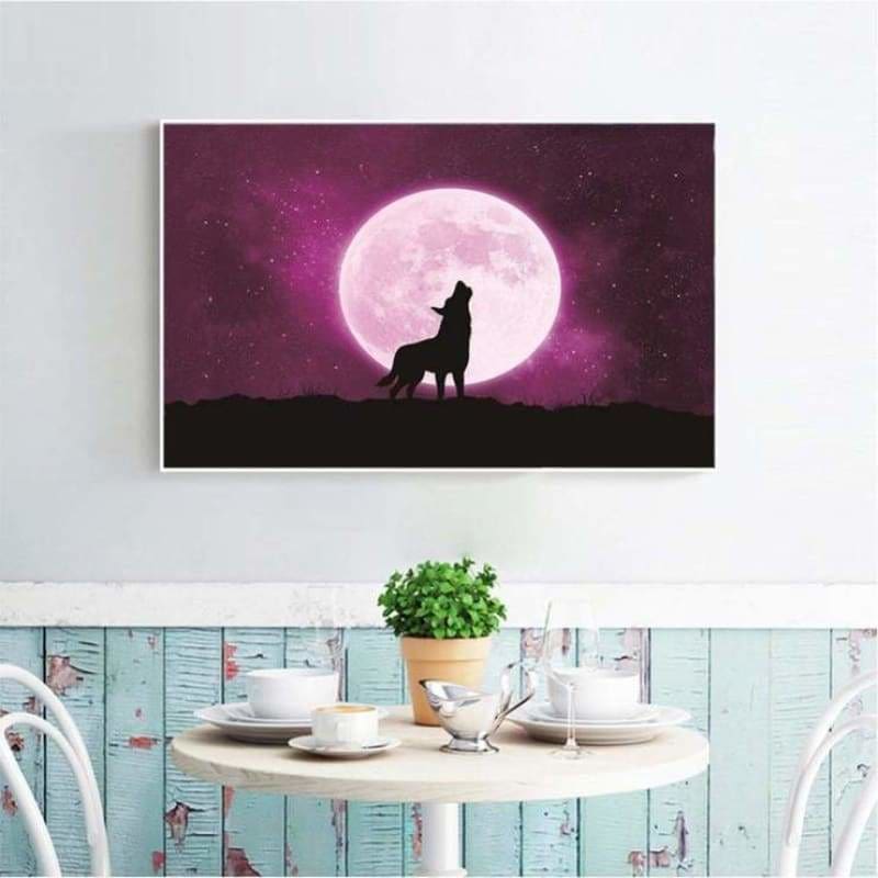 Full Drill - 5D DIY Diamond Painting Kits Dream Moon Wolf Starry Sky - NEEDLEWORK KITS