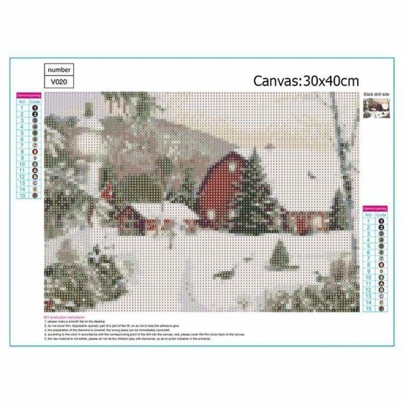 Full Drill - 5D DIY Diamond Painting Kits Dream Winter Landscape Cottage - NEEDLEWORK KITS