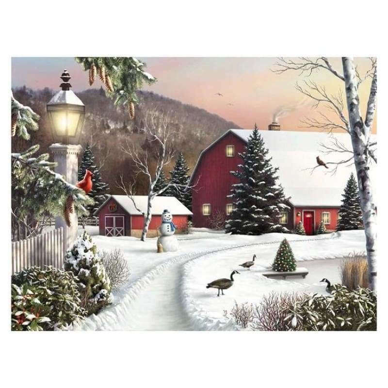 Full Drill - 5D DIY Diamond Painting Kits Dream Winter Landscape Cottage - NEEDLEWORK KITS
