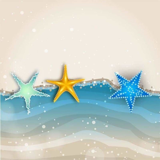 Full Drill - 5D DIY Diamond Painting Kits Cartoon Artistic Beach Starfish - NEEDLEWORK KITS