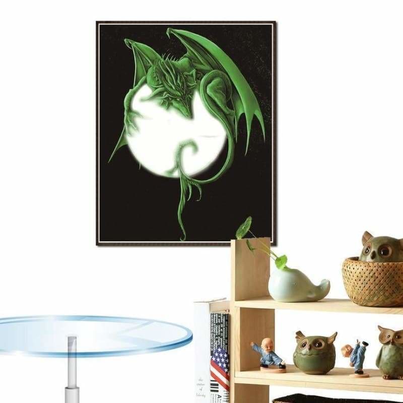 Full Drill - 5D DIY Diamond Painting Kits Fantasy Green Dragon Baby - NEEDLEWORK KITS