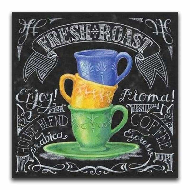 Full Drill - 5D DIY Diamond Painting Kits Blackboard Colorful Cup - NEEDLEWORK KITS