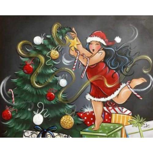 Christmas Lady 02 - Full Drill Diamond Painting - NEEDLEWORK KITS