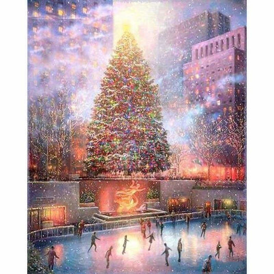 Full Drill - 5D DIY Diamond Painting Kits Dream Happy Christmas Tree Village - NEEDLEWORK KITS