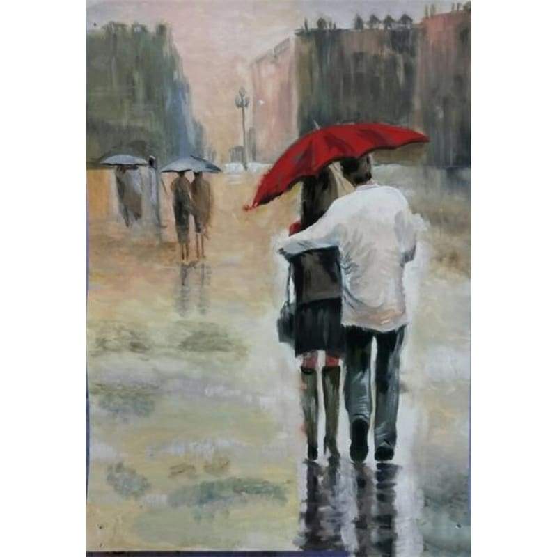 Full Drill - 5D DIY Diamond Painting Kits Cartoon Couple Umbrella - NEEDLEWORK KITS