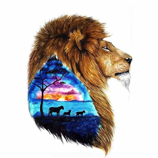 Full Drill - 5D DIY Diamond Painting Kits Cartoon Dream Lion - NEEDLEWORK KITS