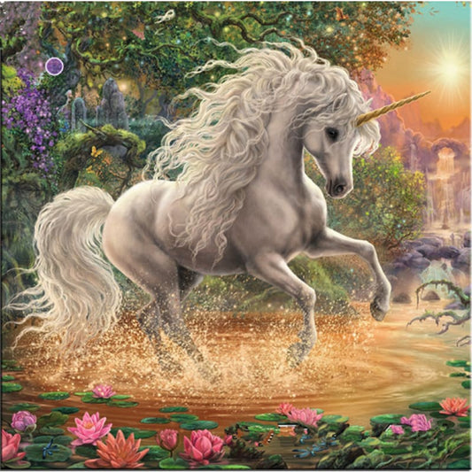 Dream Popular White Unicorn Full Drill - 5D Diy Diamond 