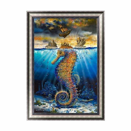 Full Drill - 5D DIY Diamond Painting Kits Fantastic Cool Seahorse - NEEDLEWORK KITS