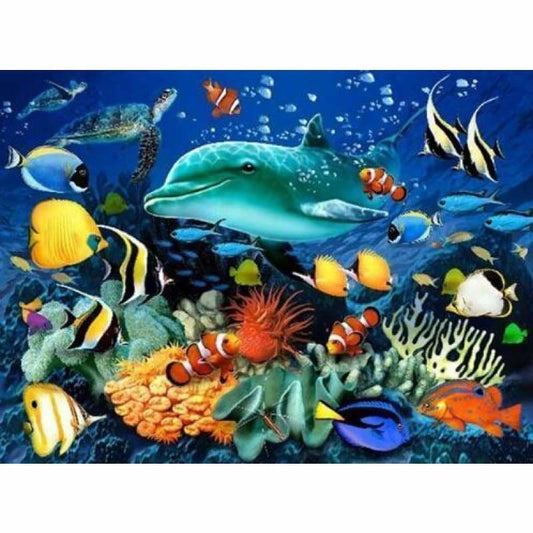 Dream Square Diamond Colorful Dolphin Full Drill - 5D Diy