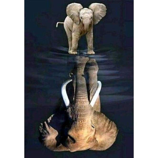 Elephant Reflection- Full Drill Diamond Painting - Special