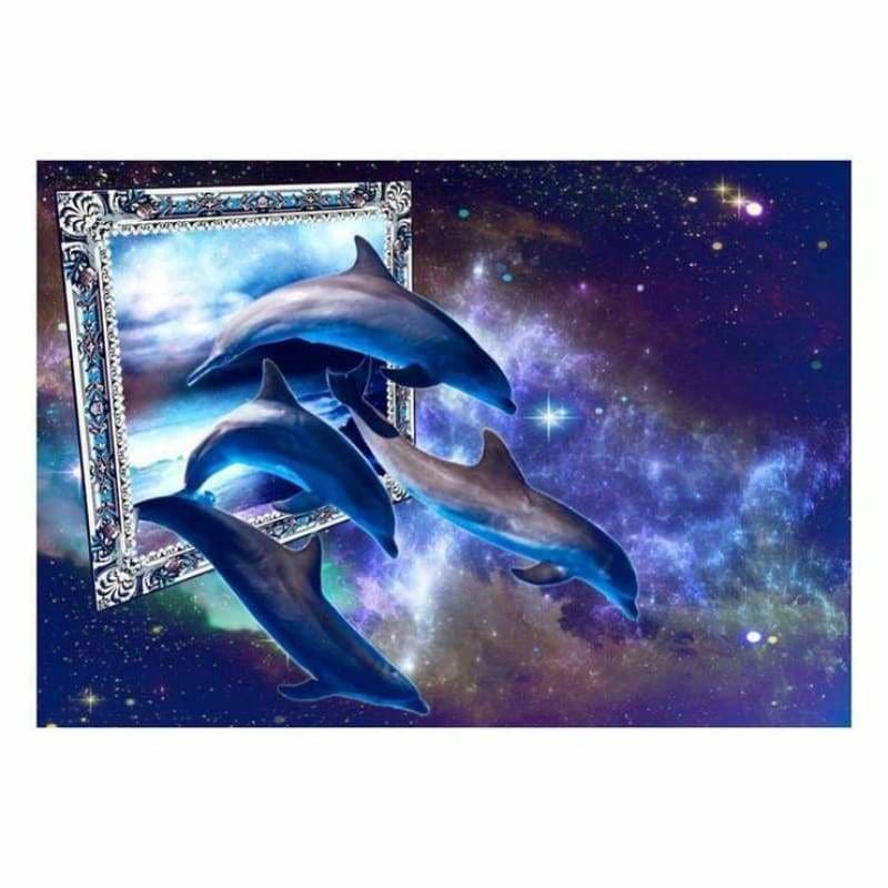 Full Drill - 5D DIY Diamond Painting Kits Fantasy Dream Dolphins - NEEDLEWORK KITS