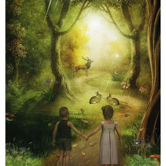 Full Drill - 5D DIY Diamond Painting Kits Fantasy Boy And Girl in the Forest - NEEDLEWORK KITS