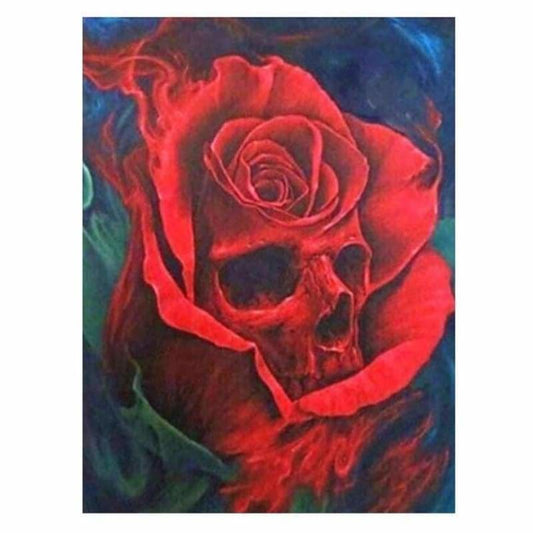 Full Drill - 5D Diamond Painting Kits Abstract Skull Red