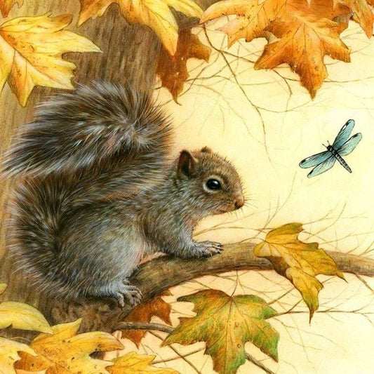 Full Drill - 5D Diamond Painting Kits Cute Squirrel on the