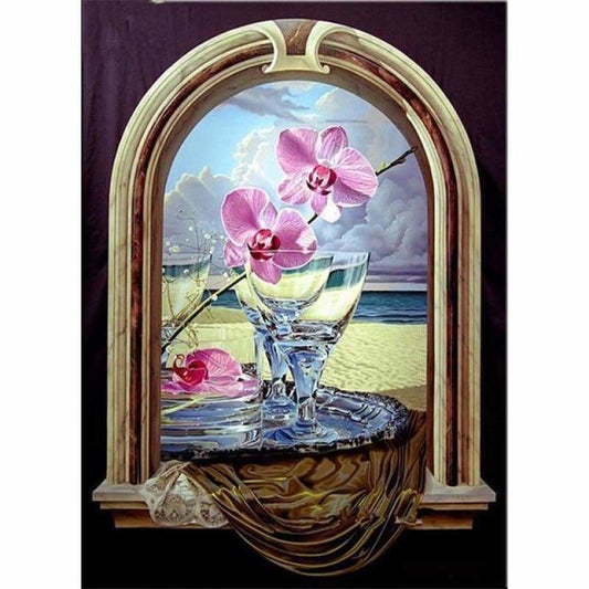 Full Drill - 5D Diamond Painting Kits Flower in the Door -