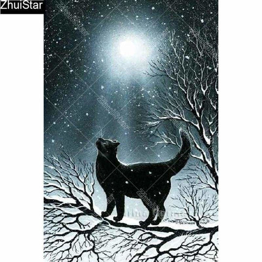 Full Drill - 5D DIY Diamond Painting Black Cat Embroidery