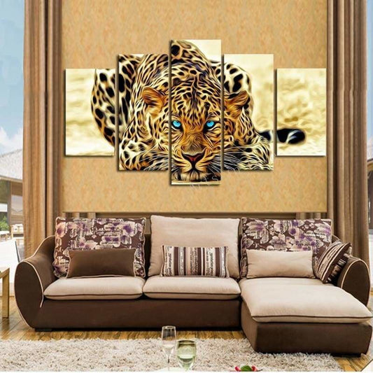 Full Drill - 5D DIY Diamond Painting Kits 5pcs Cool Leopard