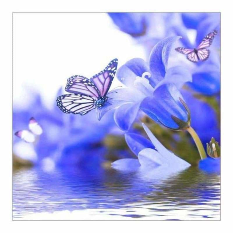 Full Drill - 5D DIY Diamond Painting Kits Blue Flowers 