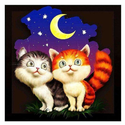 Full Drill - 5D Diy Diamond Painting Kits Cartoon Cat With 