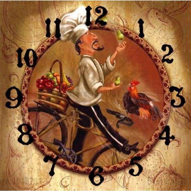 Full Drill - 5D DIY Diamond Painting Kits Cartoon Cook Clock