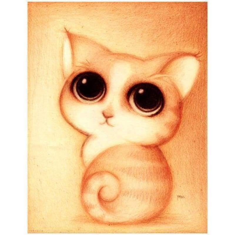 Full Drill - 5D DIY Diamond Painting Kits Cartoon Cute Cat -