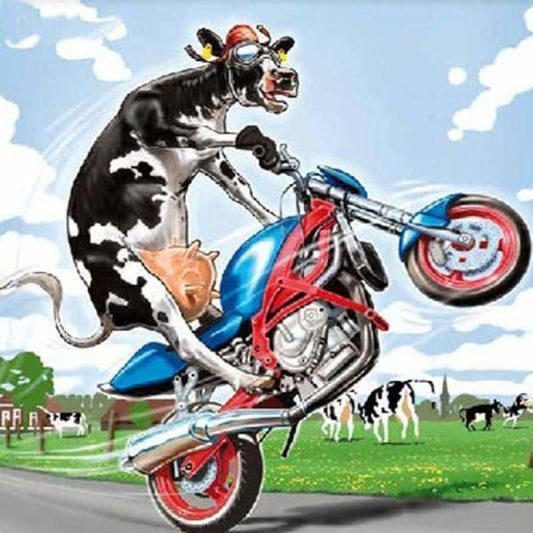 Full Drill - 5D DIY Diamond Painting Kits Cartoon Funny Cow