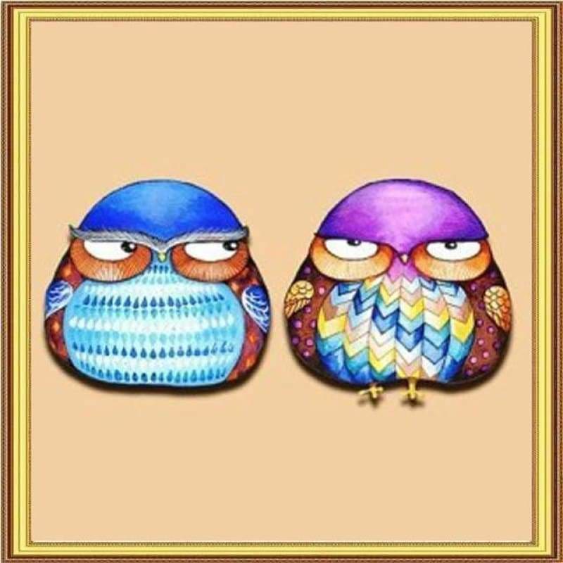 Full Drill - 5D DIY Diamond Painting Kits Cartoon Funny Owls