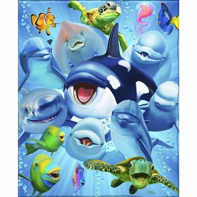 Full Drill - 5D DIY Diamond Painting Kits Cartoon Happy Sea 