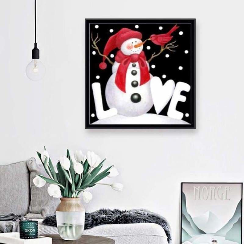 Full Drill - 5D DIY Diamond Painting Kits Cartoon Snowman For Love - NEEDLEWORK KITS