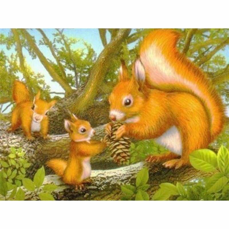 Full Drill - 5D DIY Diamond Painting Kits Cartoon Squirrel 