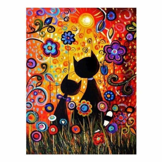 Full Drill - 5D DIY Diamond Painting Kits Cartoon Two Cats