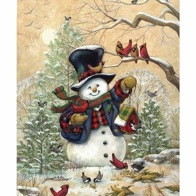 Full Drill - 5D DIY Diamond Painting Kits Cartoon Warm Snowman - NEEDLEWORK KITS