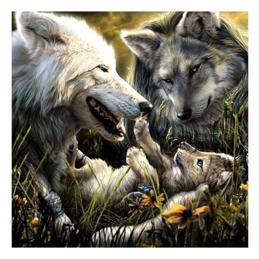 Full Drill - 5D DIY Diamond Painting Kits Cartoon Warm Wolf 