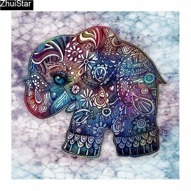 Full Drill - 5D DIY Diamond Painting Kits Colorful Elephant 