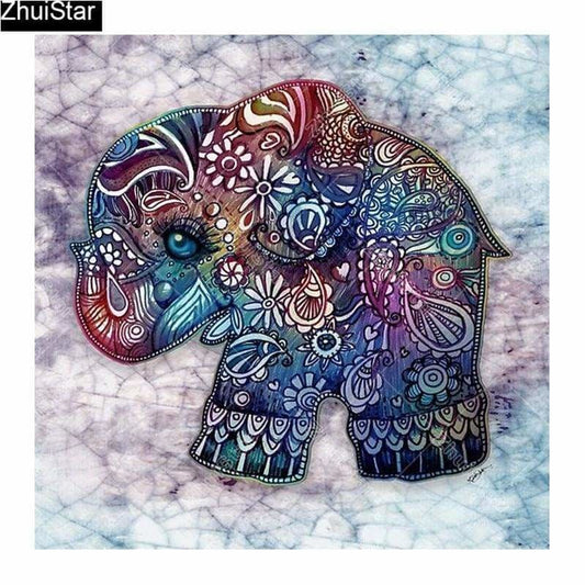 Full Drill - 5D DIY Diamond Painting Kits Colorful Elephant 